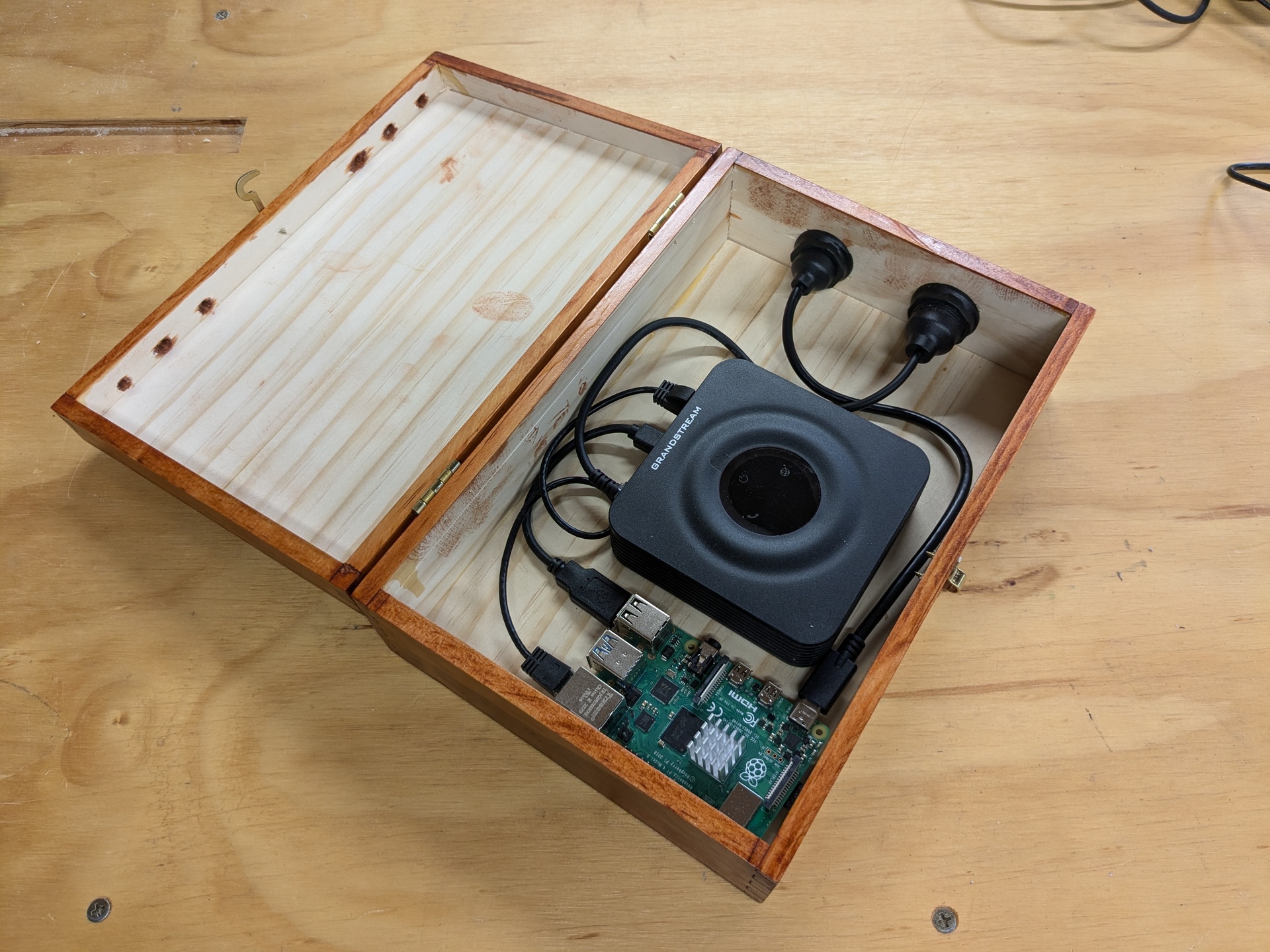 Inside of open box