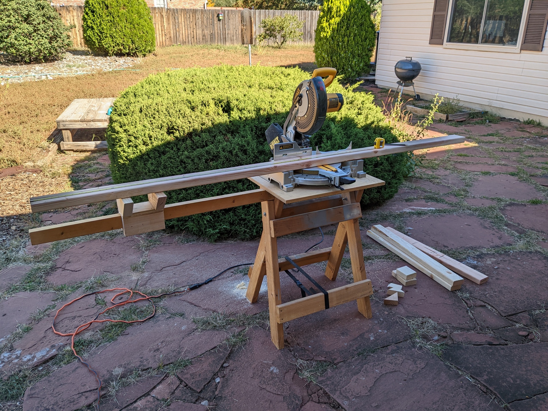 Cut cut cut cut cut cut Preparing to cut some 2x4s