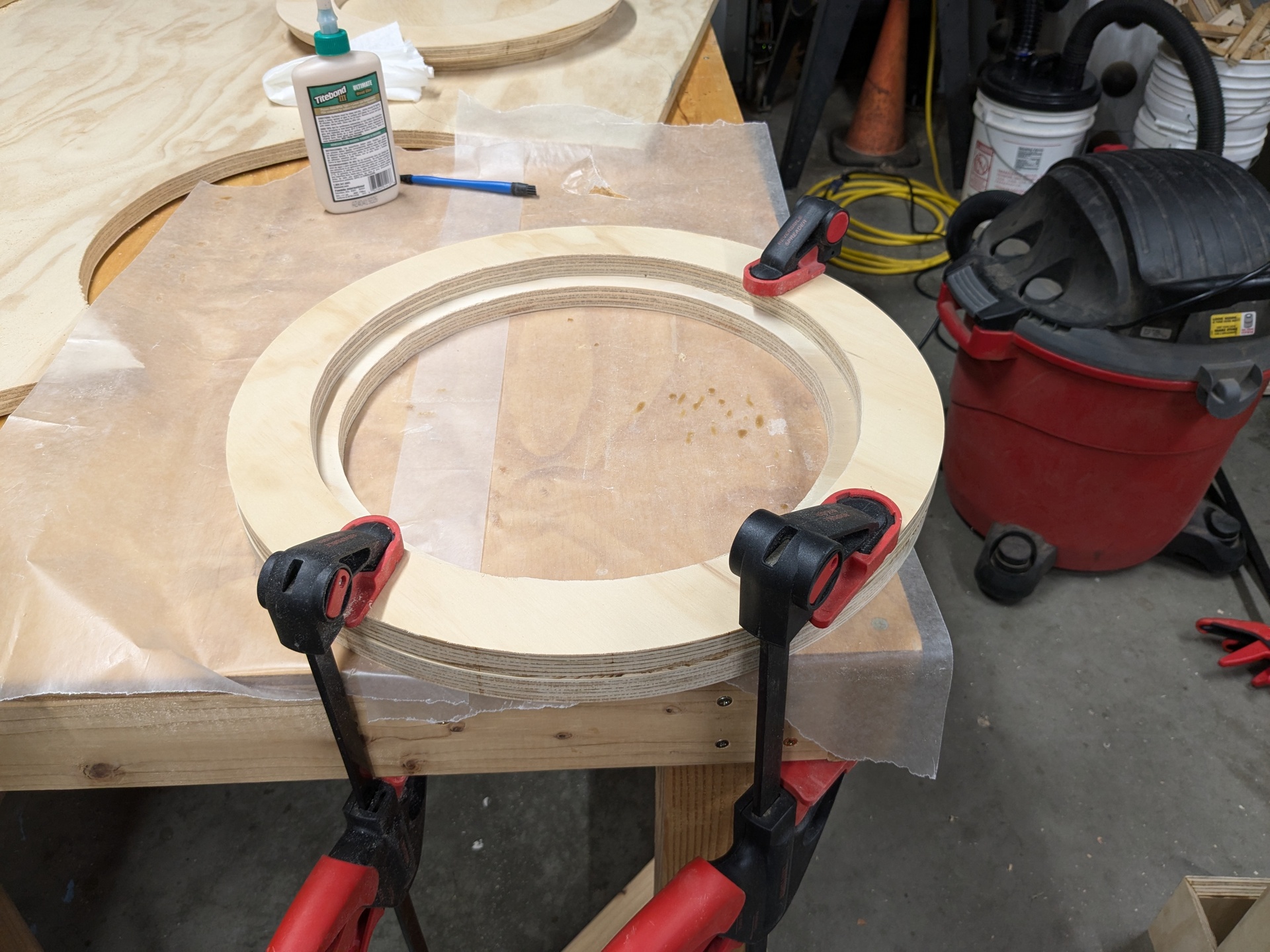 Gluing a stack of rings for the head