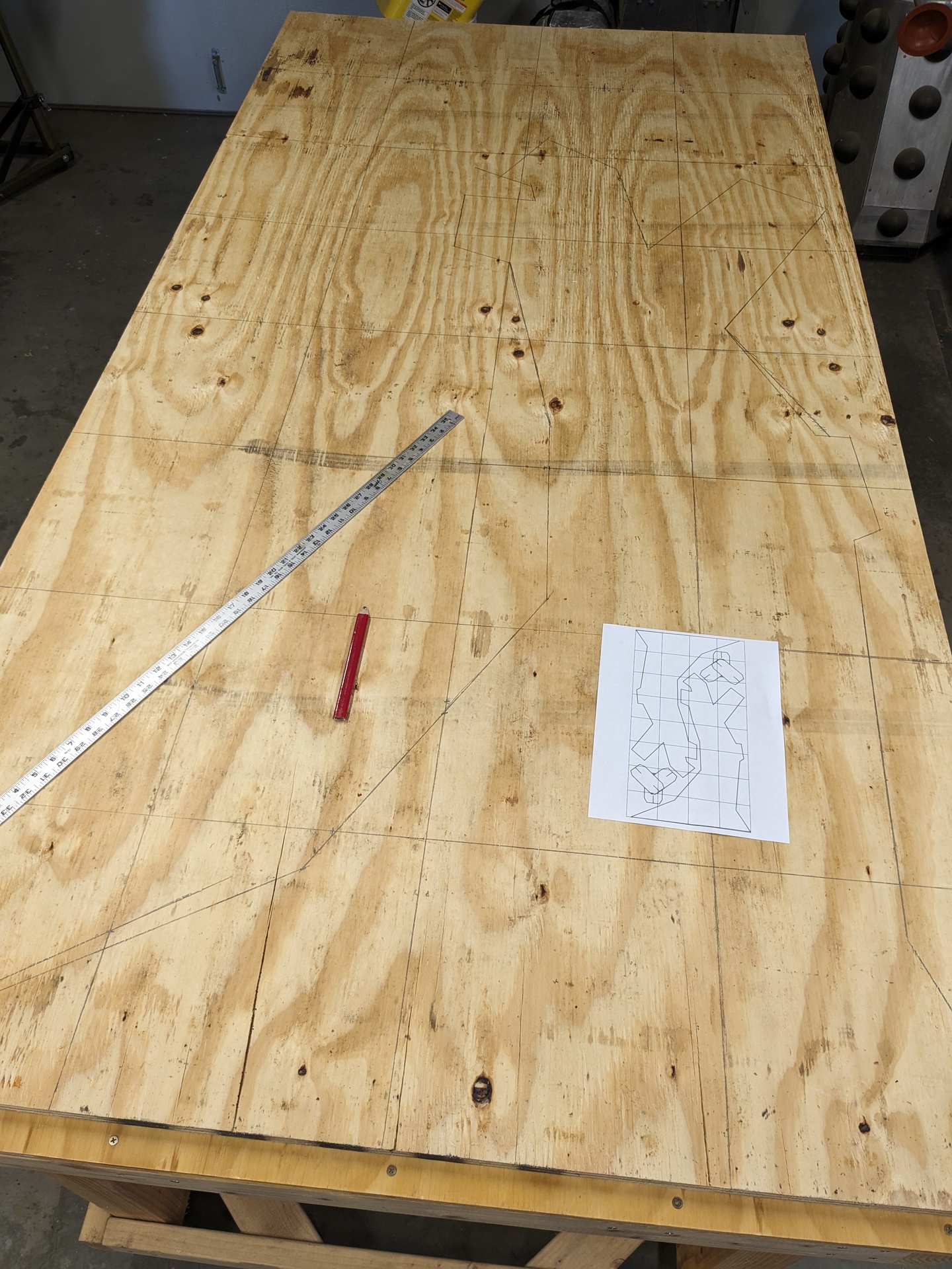 Transfering the design onto the plywood