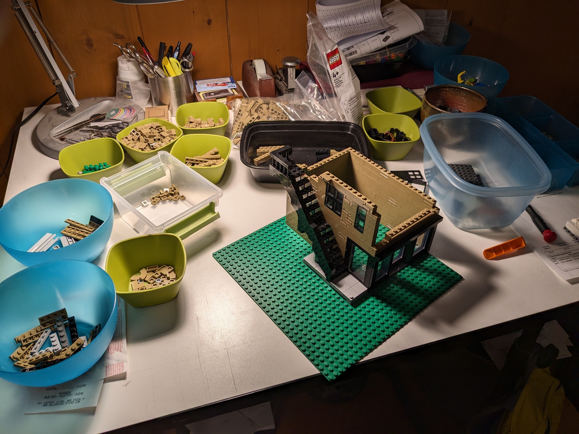 The Lego model under construction